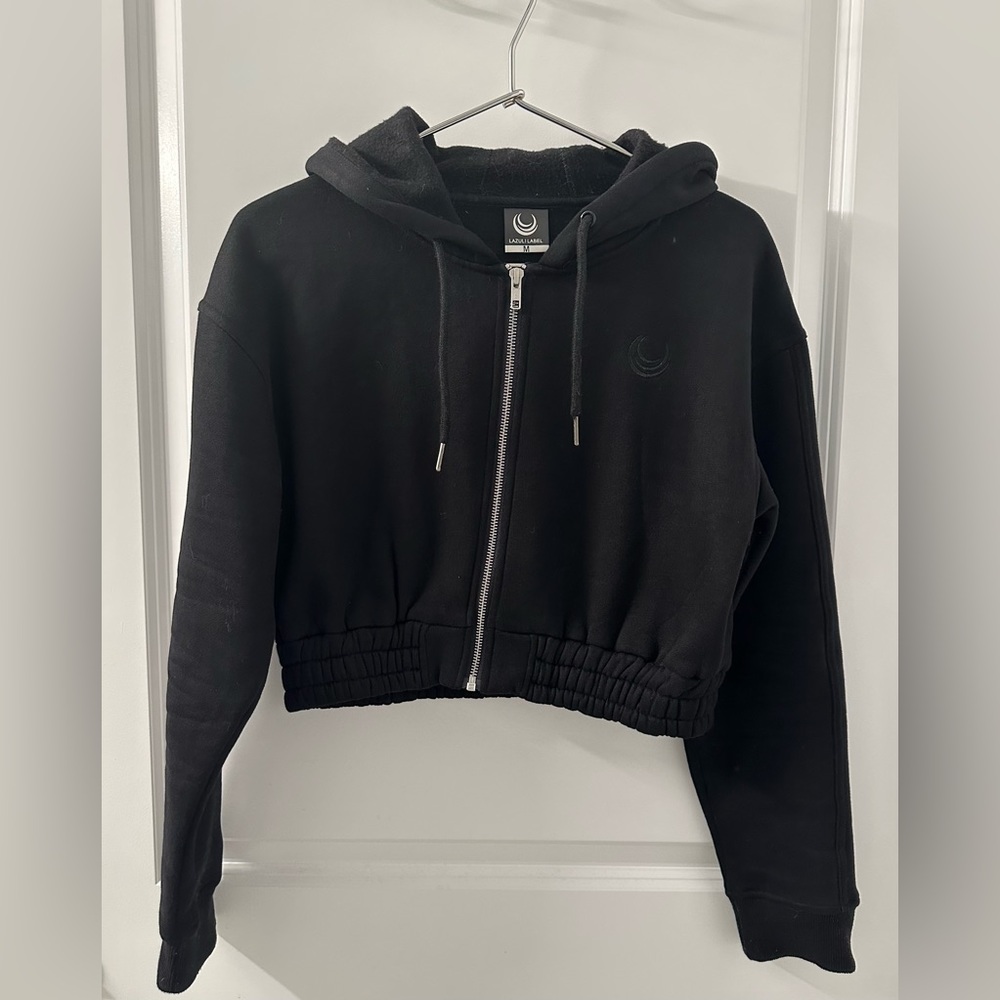 Cropped Hoodie Zip Up Sweatshirt